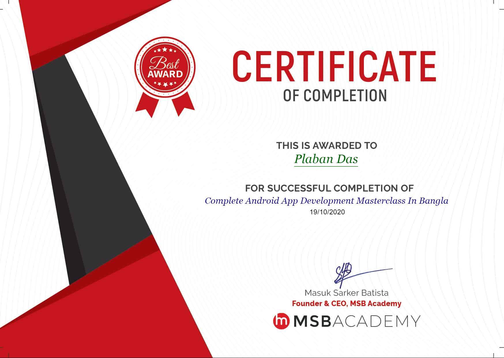 certificate